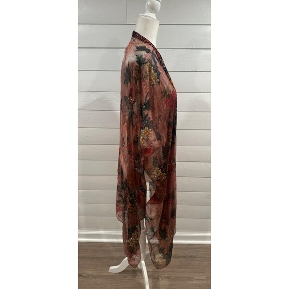 Aratta Silent Journey Semi Sheer Kimono Boho Hippie FLAW* - Picture 6 of 9